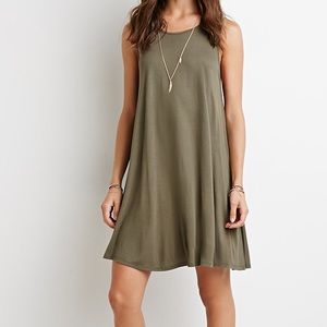 Olive green tank top dress